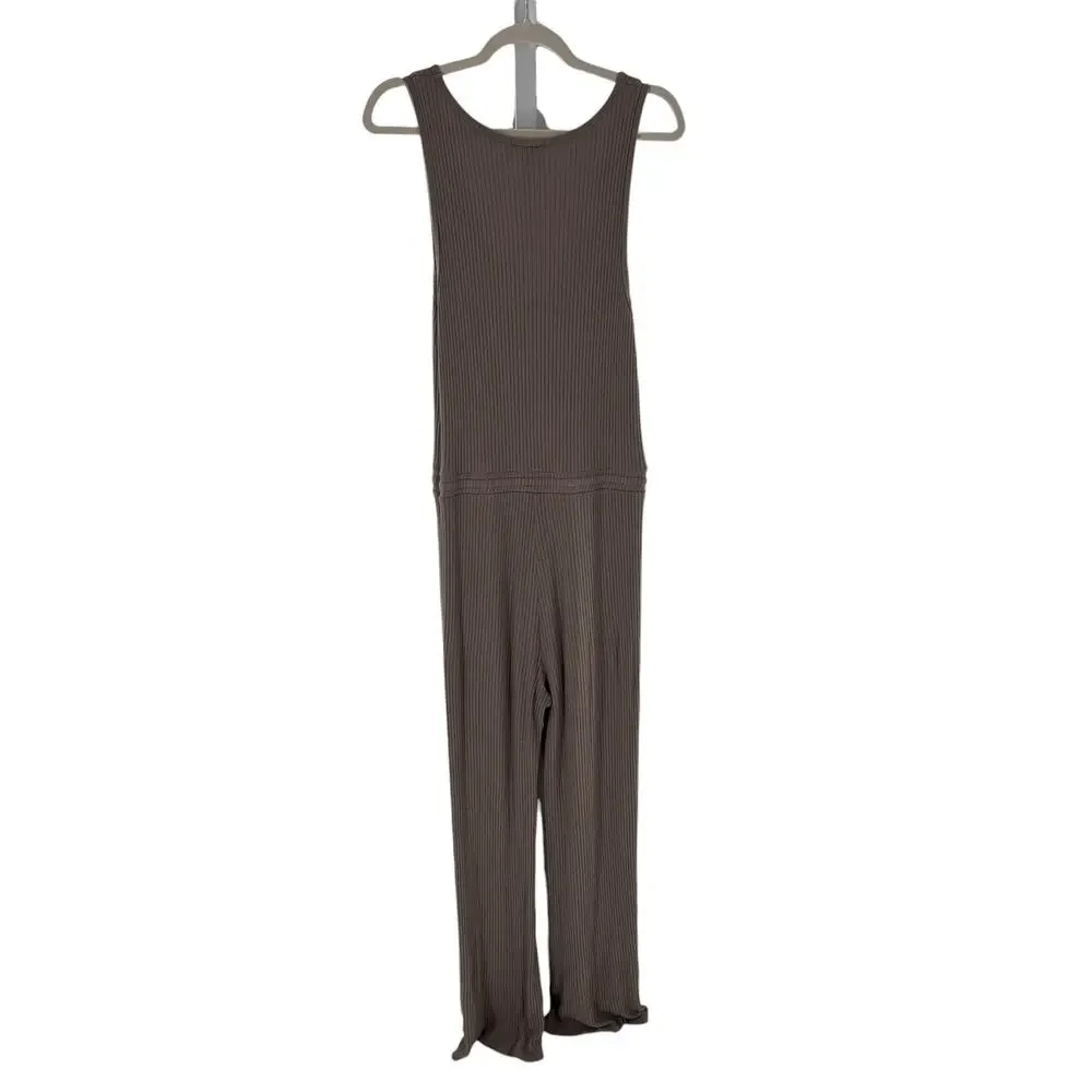 Beyond Yoga Birch Brown Jetsetter Sleeveless V Neck Jumpsuit